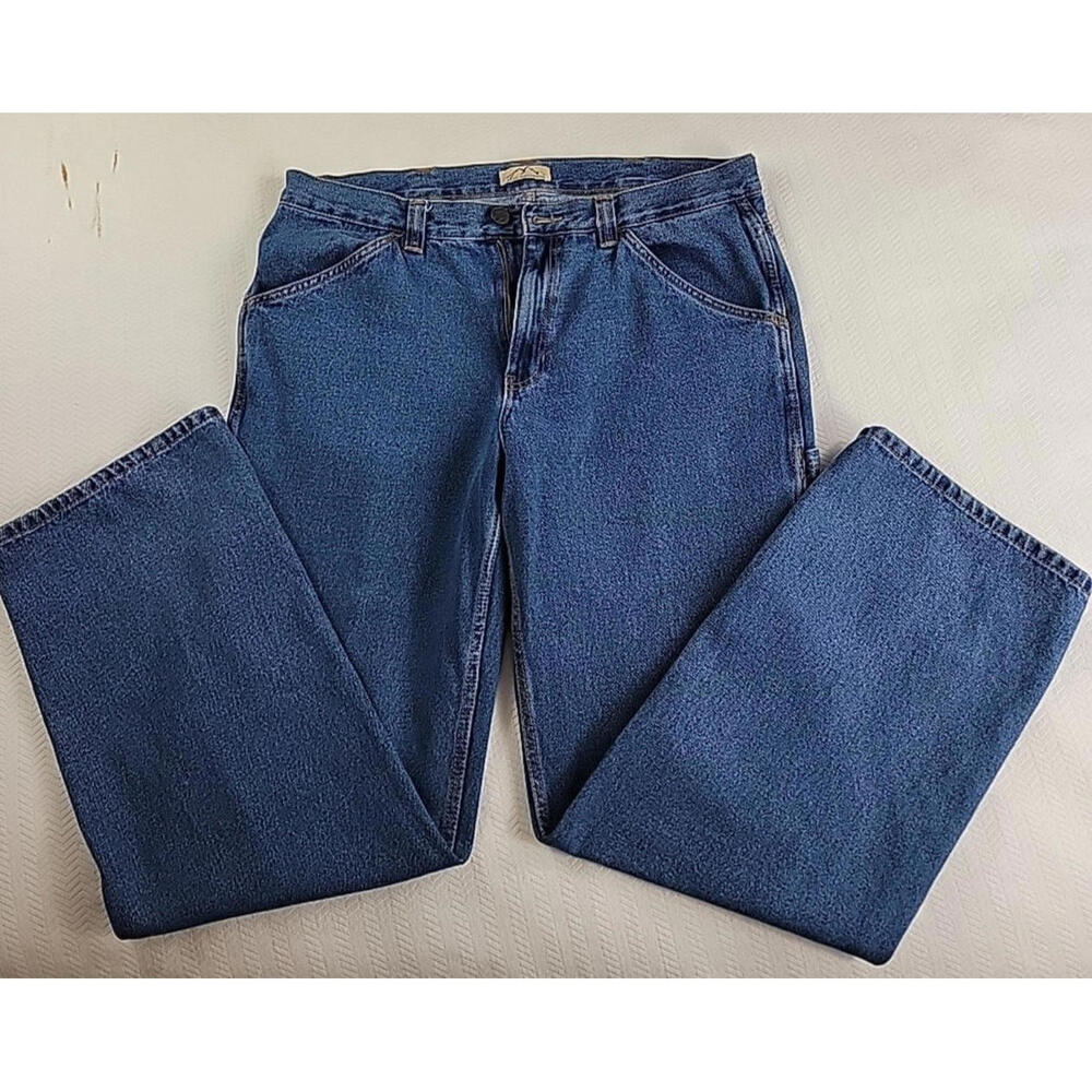 Blue Mountain Jeans Mens 38x34 Blue Straight Leg Carpenter Denim Work Wear